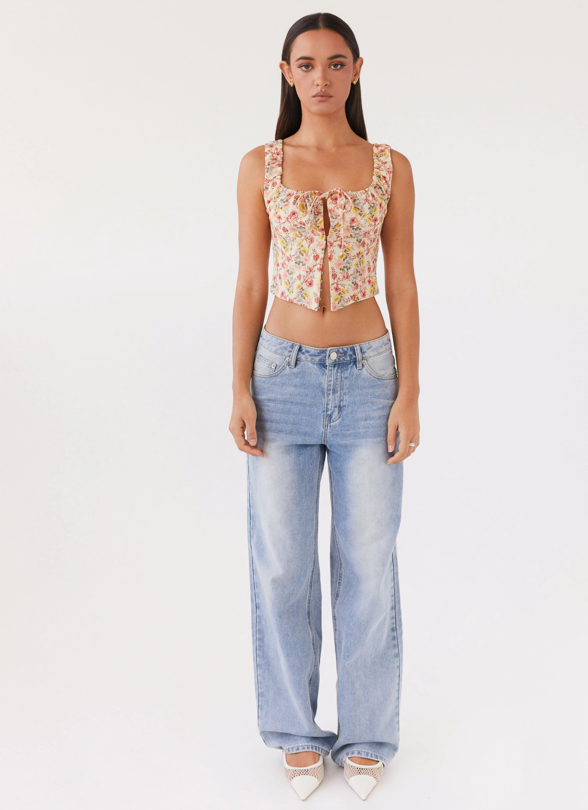 Moisture Wicking Material Take Me Away Corset Top - Garden Party