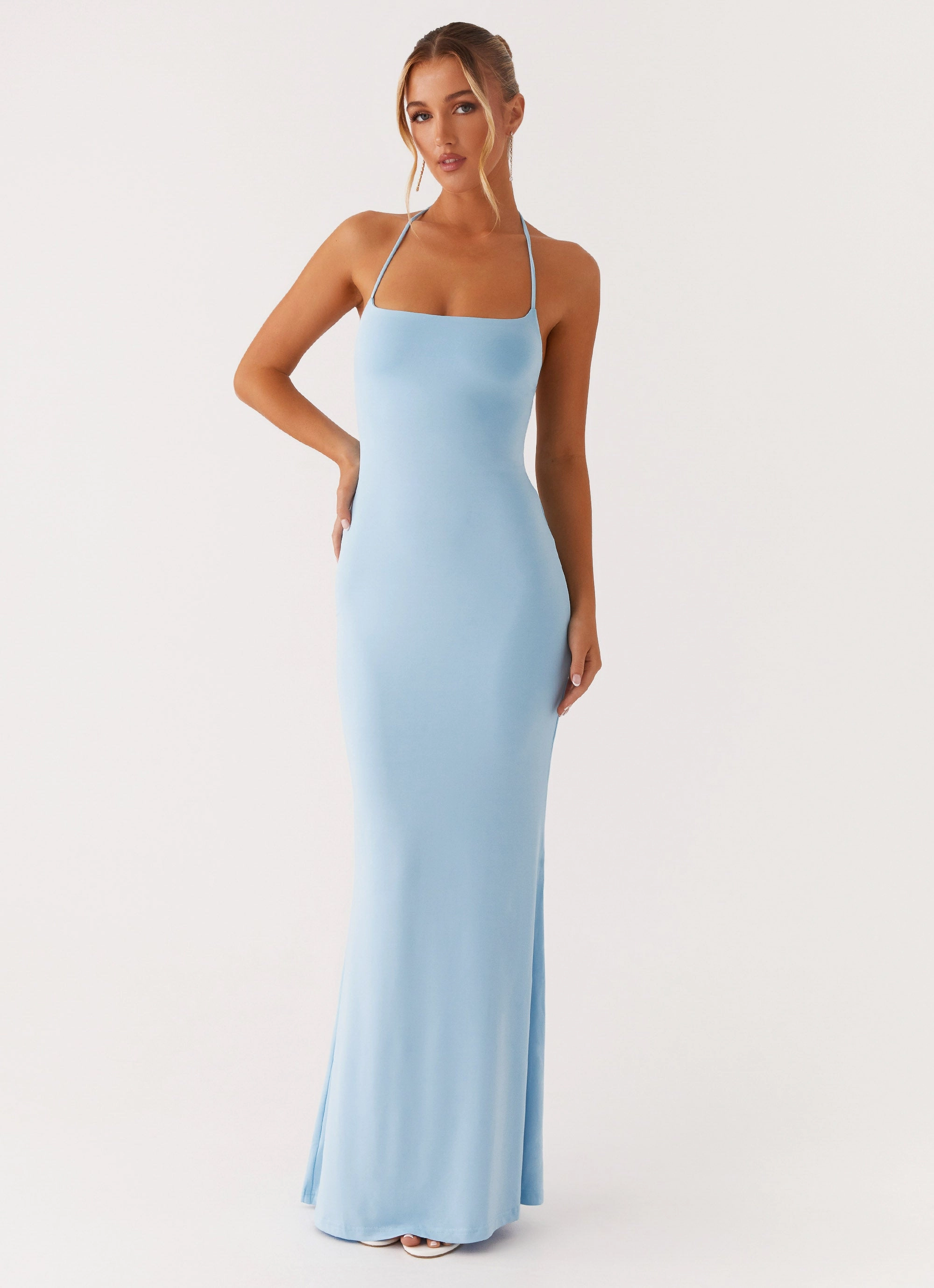 Talk About Us Maxi Dress - Blue Oversized-Fit Smart Waistband Fit