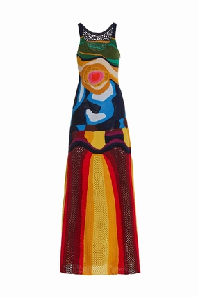 Tamra Crochet Dress in Mineral Multi Cashmere Seam Free