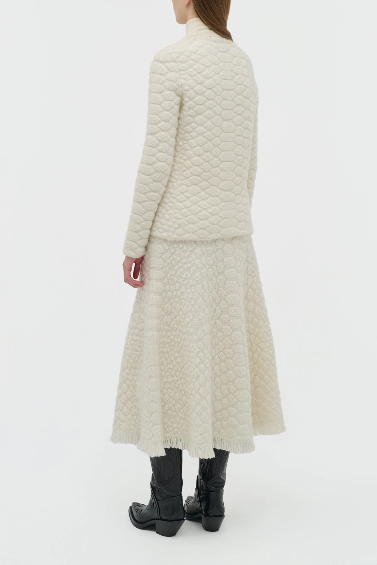 Simple Form Tansey Knit Sweater in Ivory Cashmere