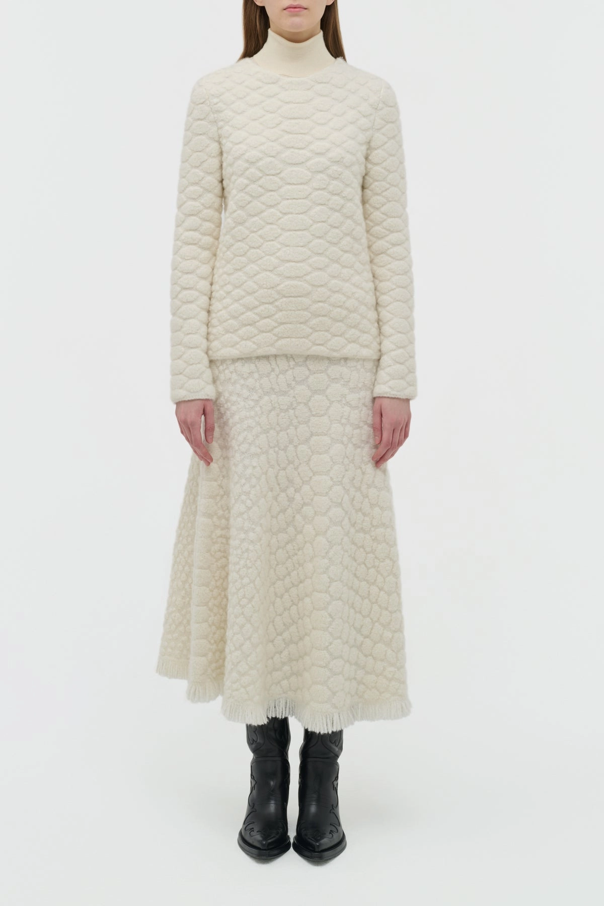Daily Comfort Tansey Knit Sweater in Ivory Cashmere