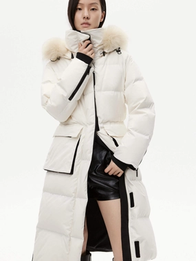 Velcro Detail Down Puffer Coat Thermal regulation Snag Free Surface