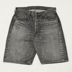 Full Count 1904 Five Pocket Denim Shorts - Black Dartford Wash Elastic waist