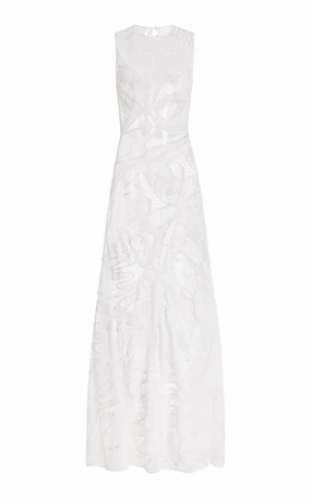 Tati Crochet Maxi Dress in White Cotton Bold Simplicity Odor Control Technology