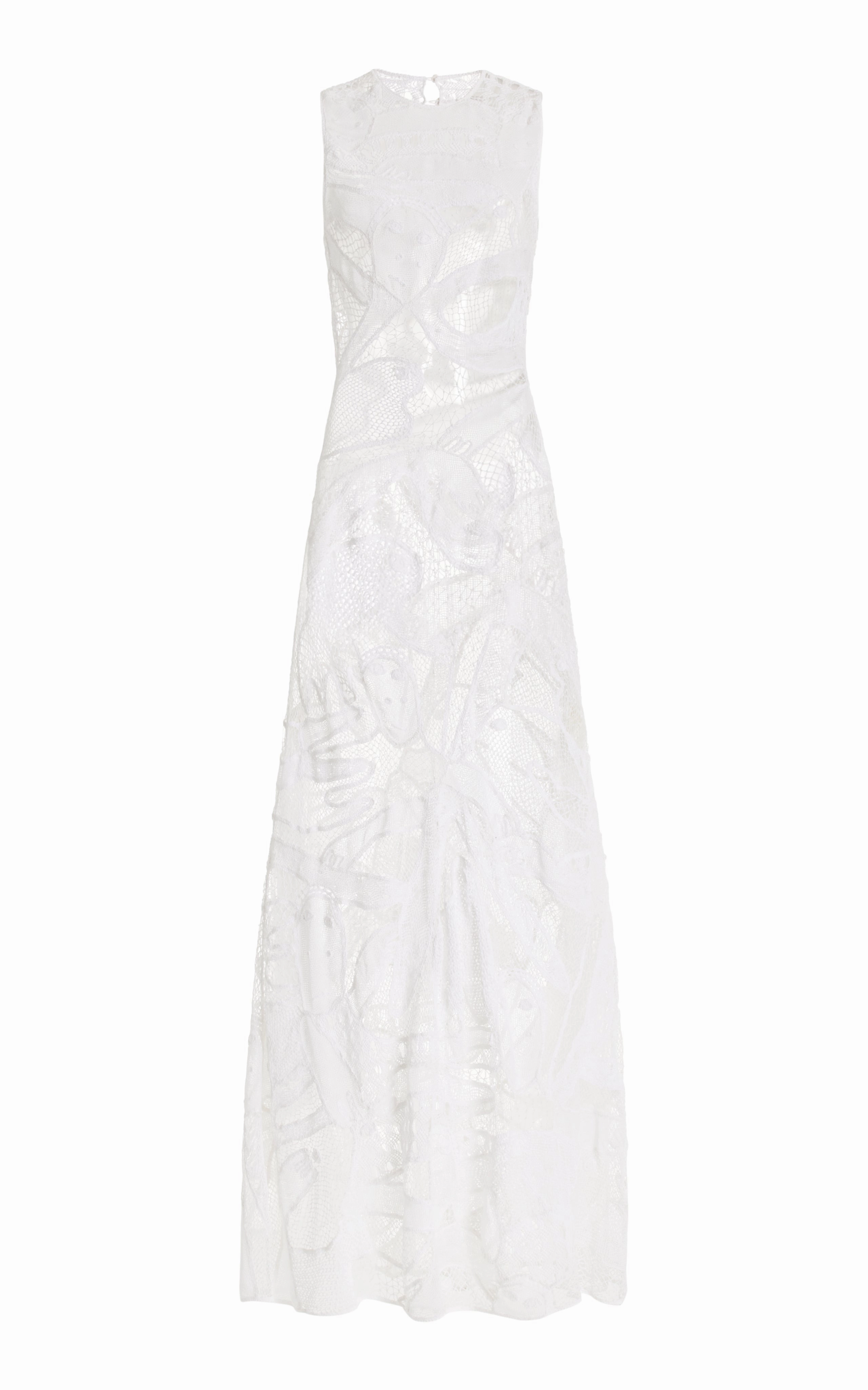 Tati Crochet Maxi Dress in White Cotton Bold Simplicity Odor Control Technology