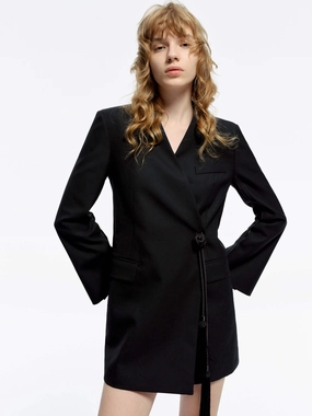 Bright bold dress Wool Blend Wrap Dress