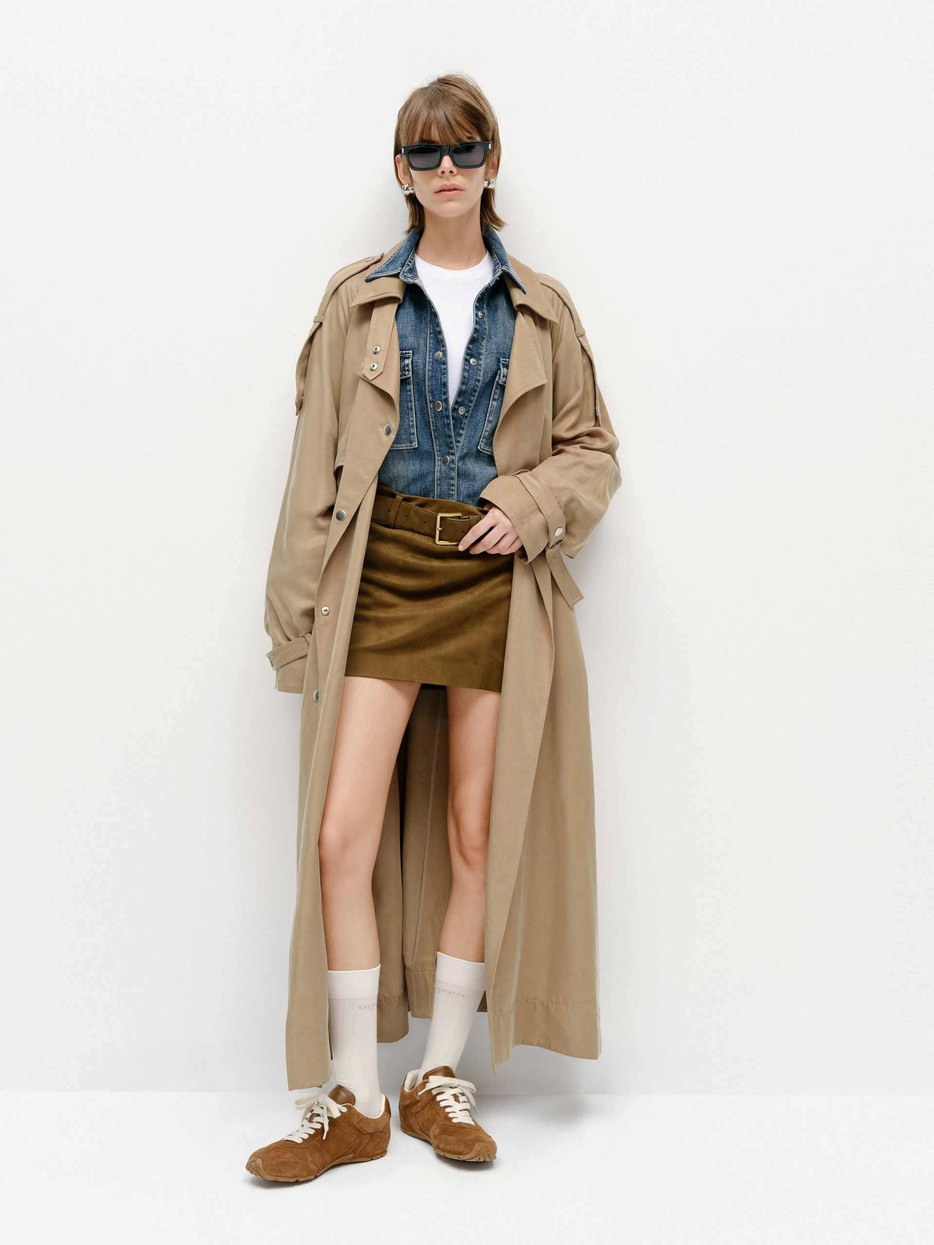 Comfort Fit Belted Longline Trench Coat