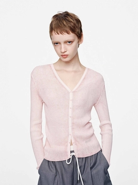 V-neck Fitted Cardigan Day Wear