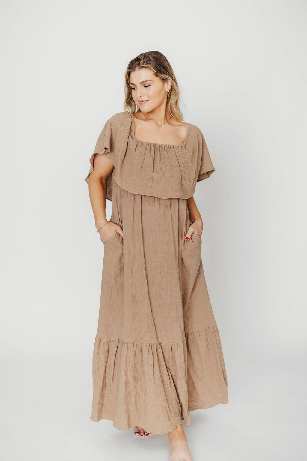 Josie 100% Cotton Maxi Dress in Dry Thyme - Bump & Nursing Friendly *Final-Sale* Sleek Flow