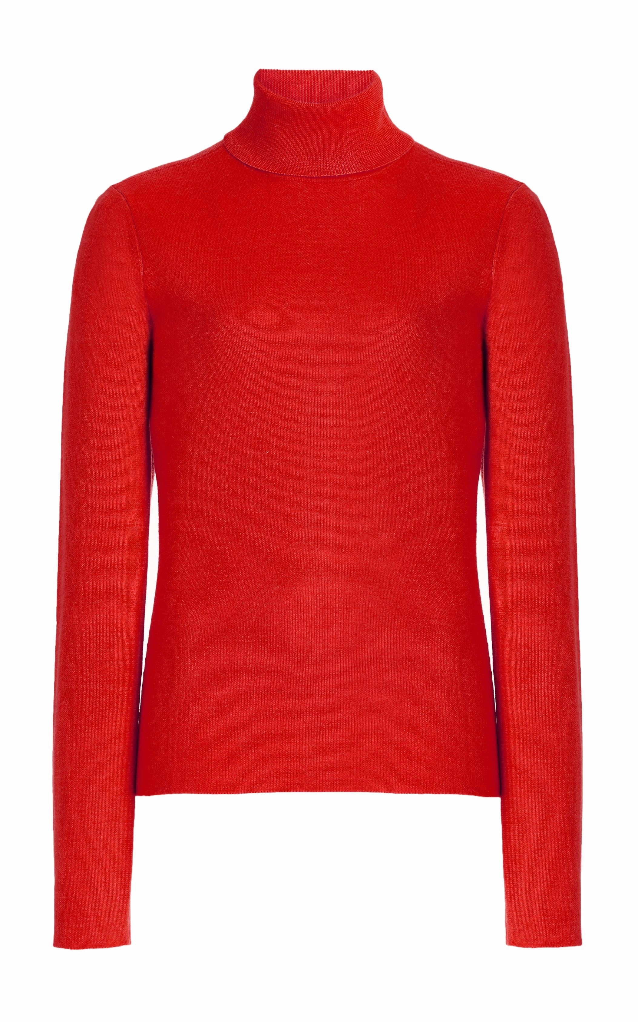 May Knit Turtleneck in Red Topaz Merino Wool Cashmere early morning Soft Apparel