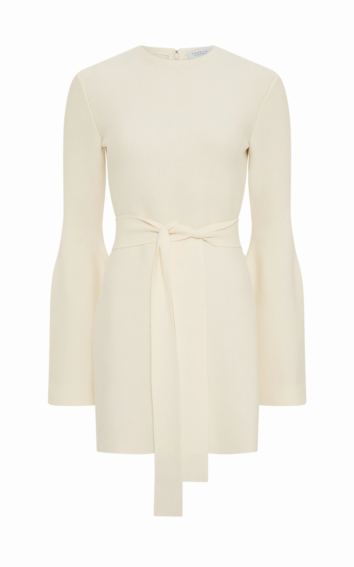 Tenas Knit Mini Dress in Ivory Merino Wool Cashmere High Elasticity Fiber Timeless Feel