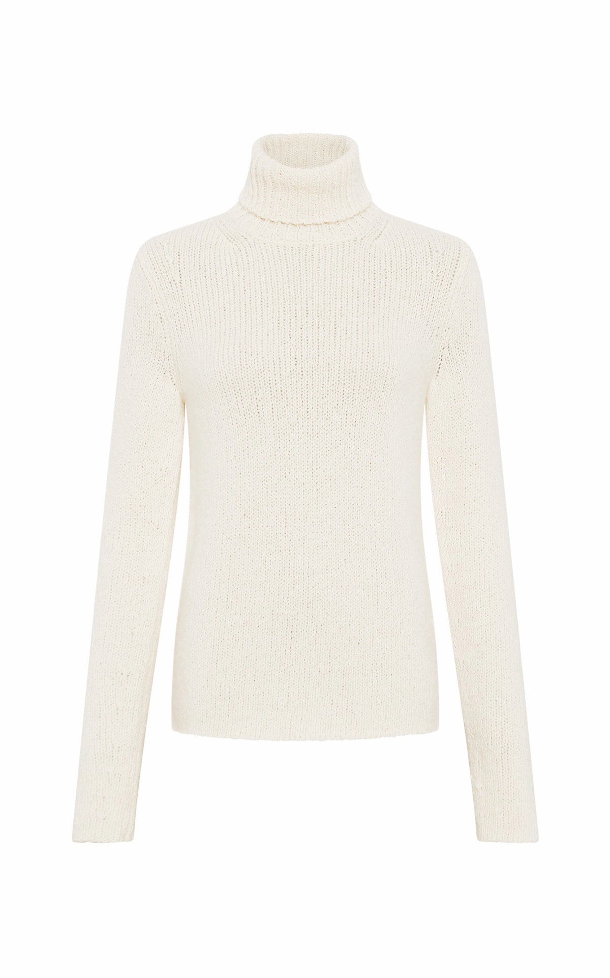 UPF Protection Under Jacket Nelle Knit Turtleneck in Ivory Cashmere