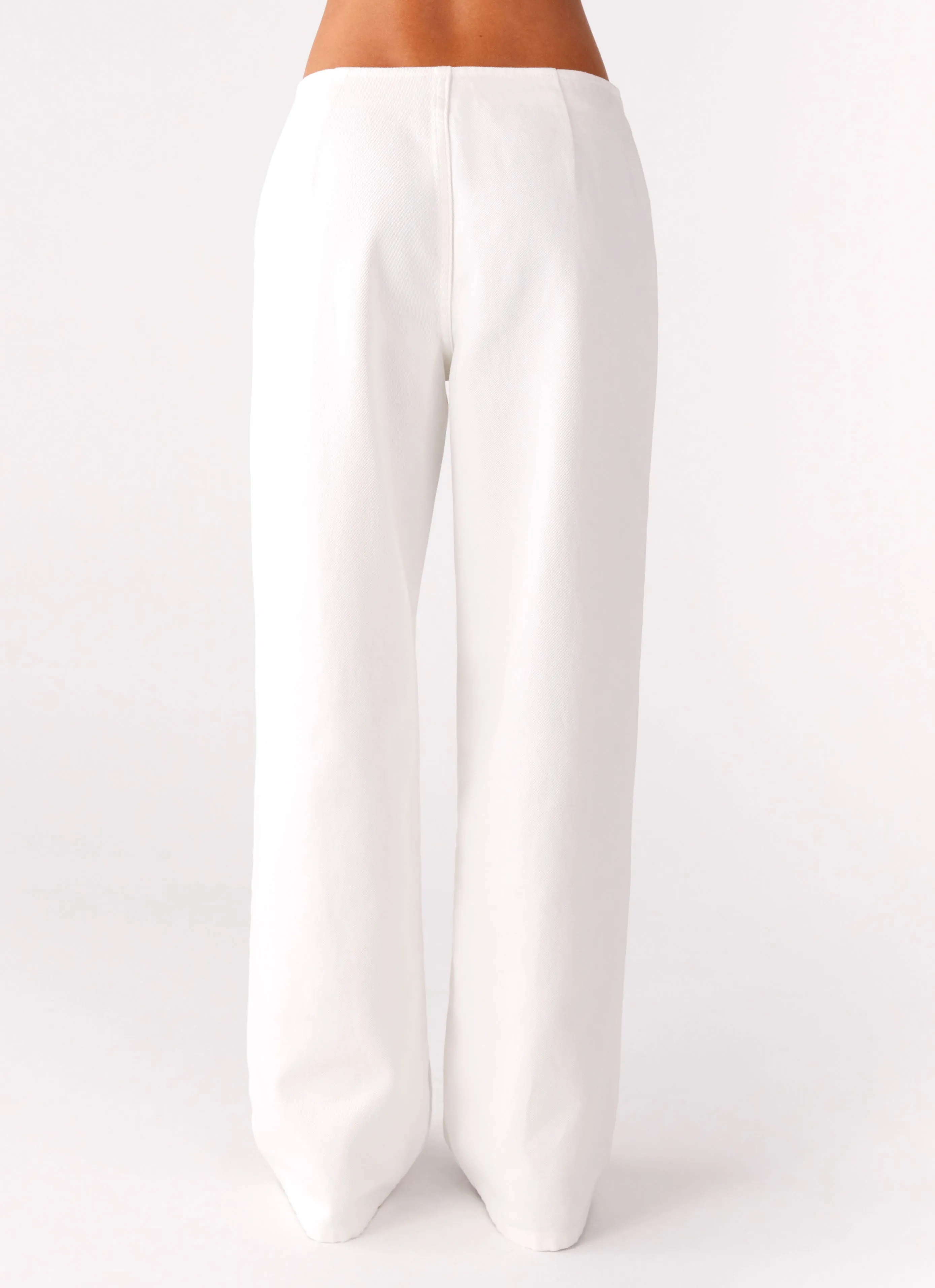 Casual Design Texas Low Rise Jeans - White