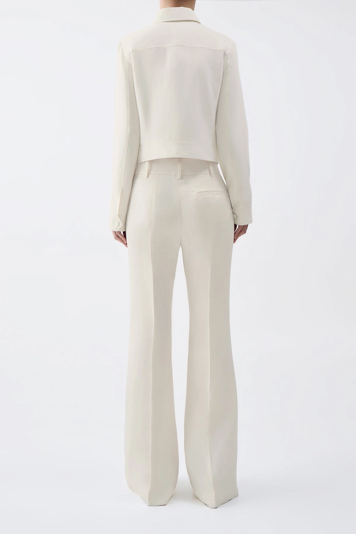 Thereza Jacket in Ivory Linen Virgin Wool TemperatureRegulating