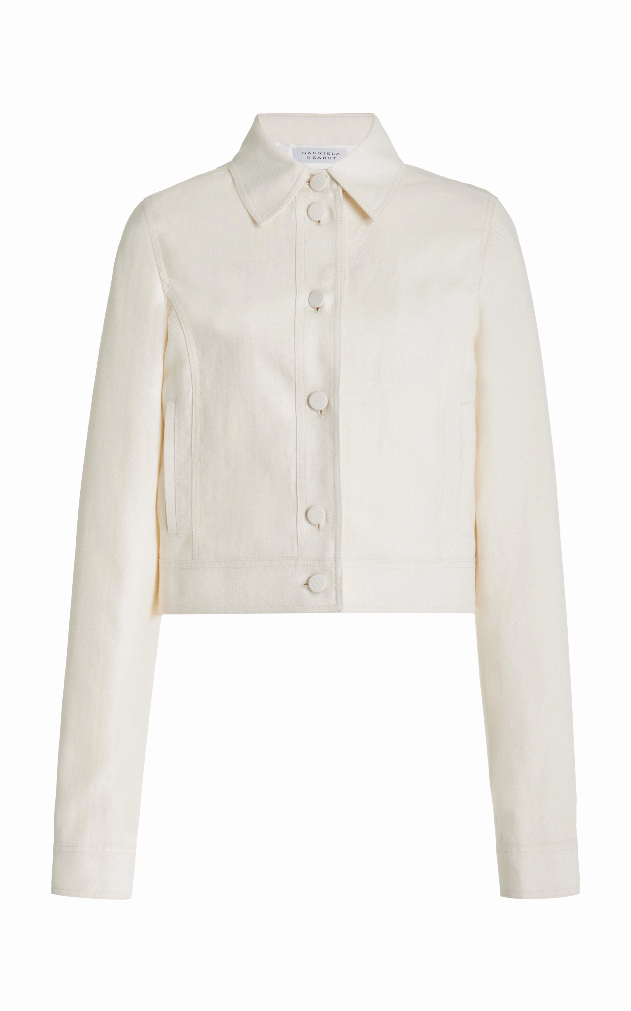 Thereza Jacket in Ivory Linen Virgin Wool Neutral Look Travel Ready