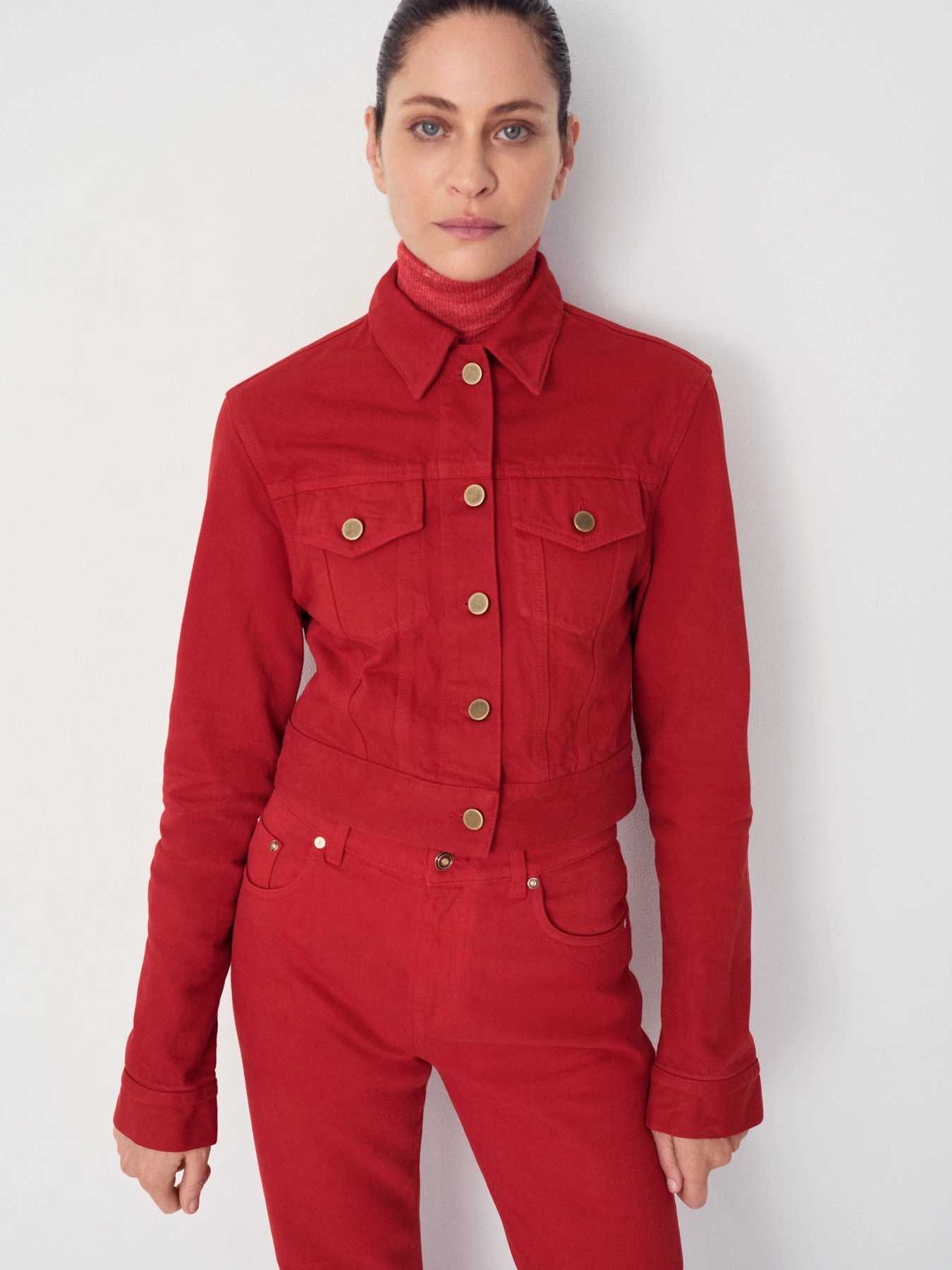 Hypoallergenic Fibers Aldona Knit Turtleneck in Antelope Orange Cashmere Silk with Hemp