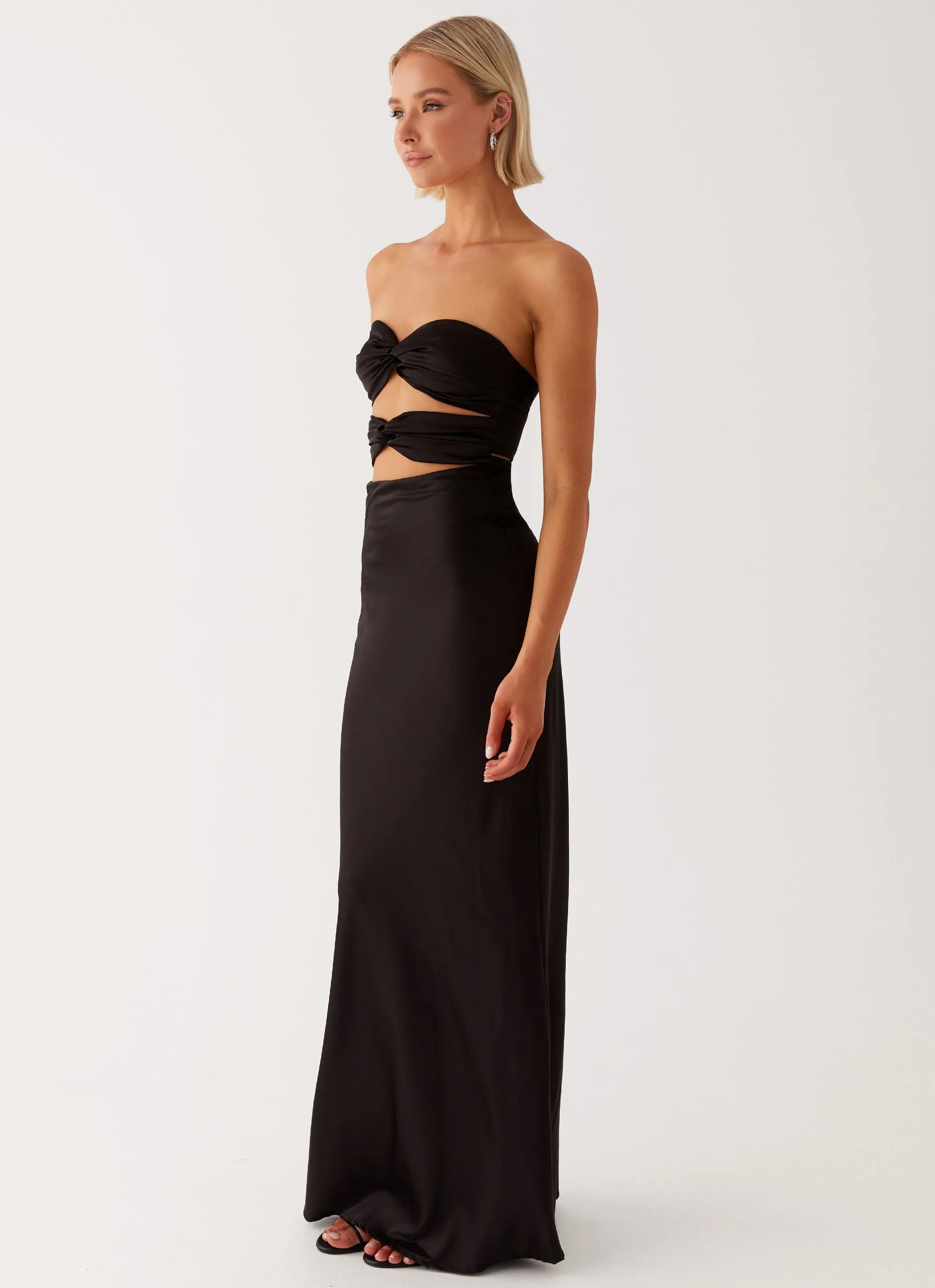 Tianna Strapless Maxi Dress - Black Artistic Shape