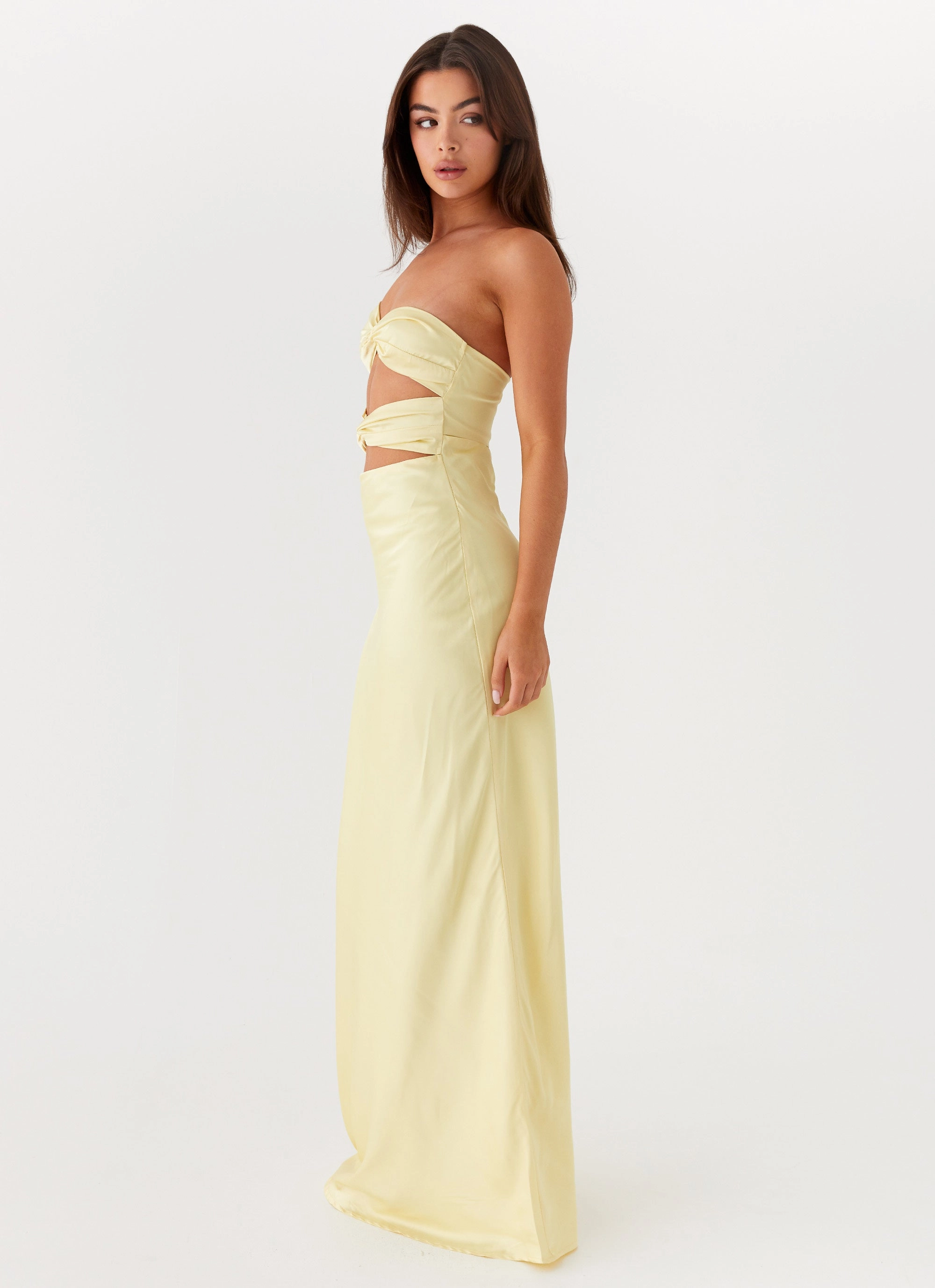Tianna Strapless Maxi Dress - Yellow Church Proper