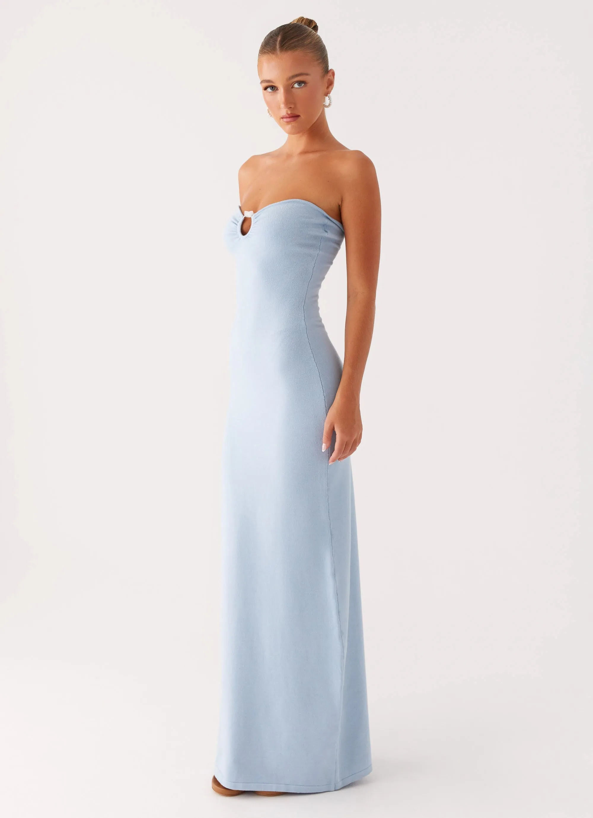 Samson Knit Maxi Dress - Blue Elegant holiday wear