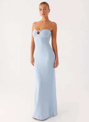 Sleek Movement Light Rhythm Samson Knit Maxi Dress - Blue