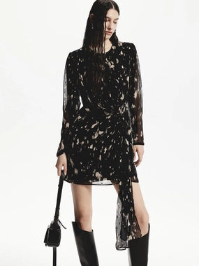 Daily Option Tie Detail Printed Dress