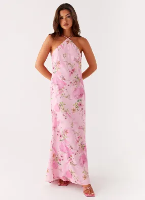 Dressy Glow Pascal Maxi Dress - Pink Floral Print