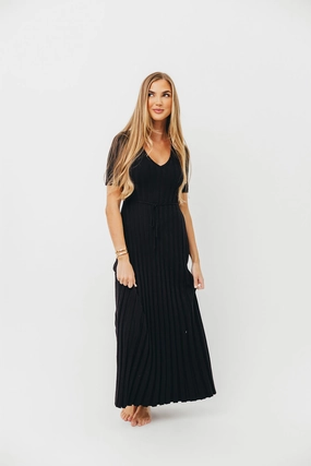 Stylish Design Fall Go Oakley Ribbed Maxi Dress in Black - Bump Friendly *Final-Sale*