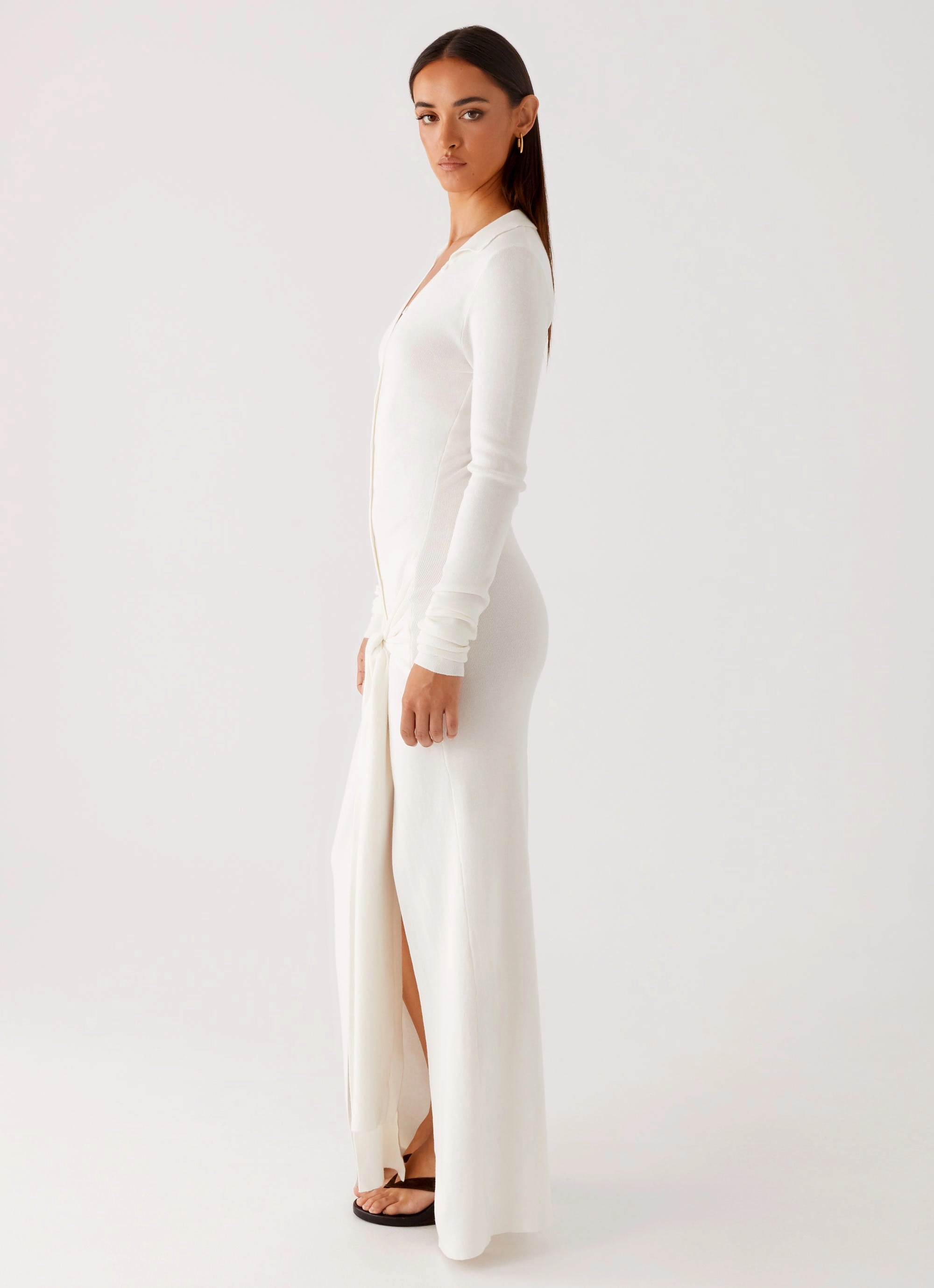 Summer Outfit Sabetha Knit Maxi Dress - White