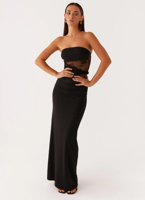 Karma Strapless Maxi Dress - Black Breathable Design