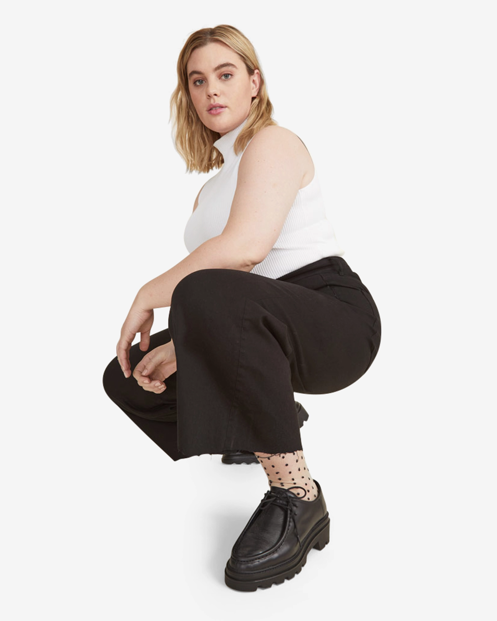 Torrence Wide Leg Cropped Jean | Black / Black Morning Stroll Music Event Office Wear Core Layer