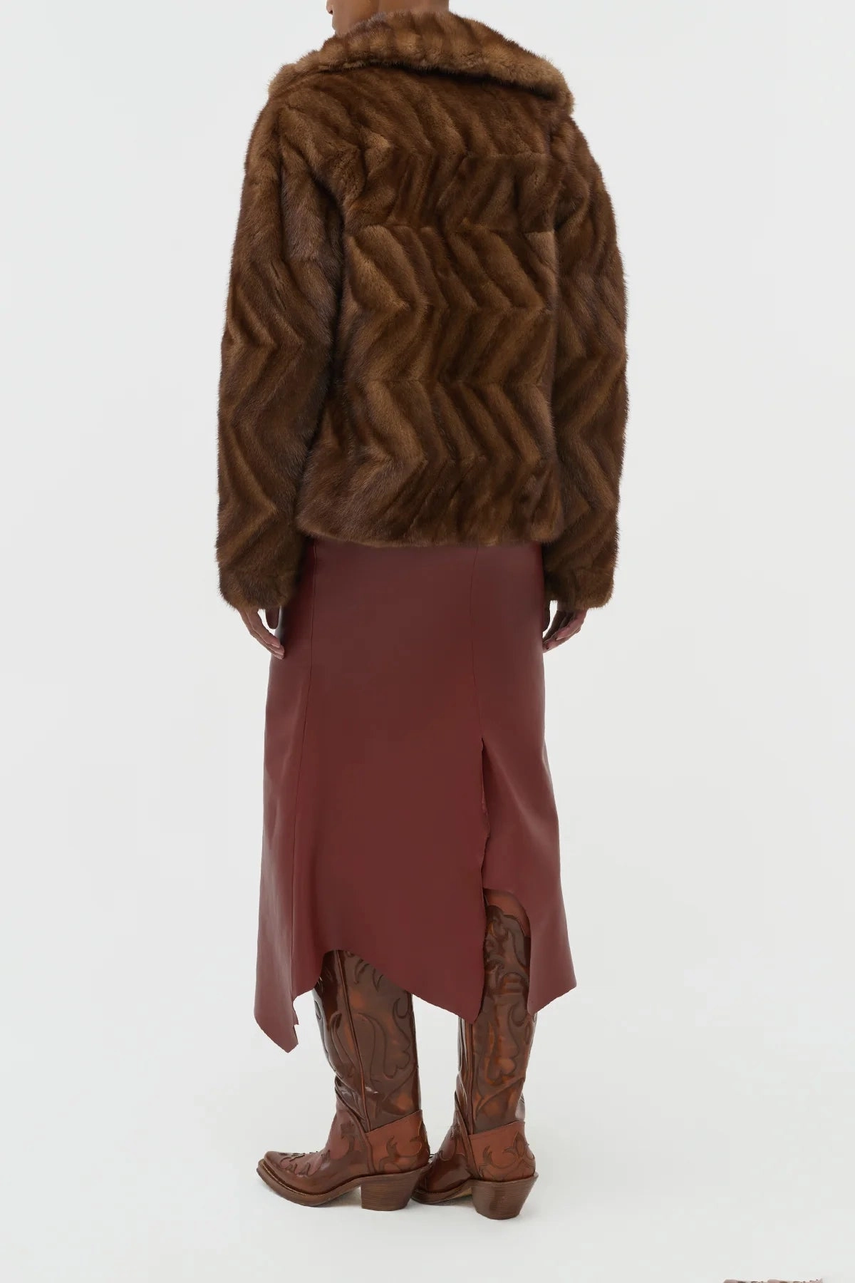 Torstein Coat in Mahogany Recycled Mink Fur Fall Outfit