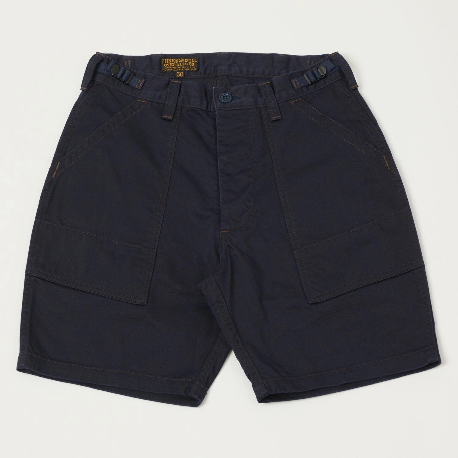 Freewheelers & Co Union Special Overalls 'Sidewinder' Military Short - Dark Red Navy Warm Vibe Move Easy