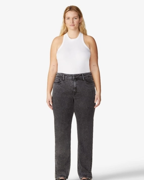 Workwear Ready Smart Casual Neutral Sarah High-Rise Straight-Leg Jeans | Smoke Screen