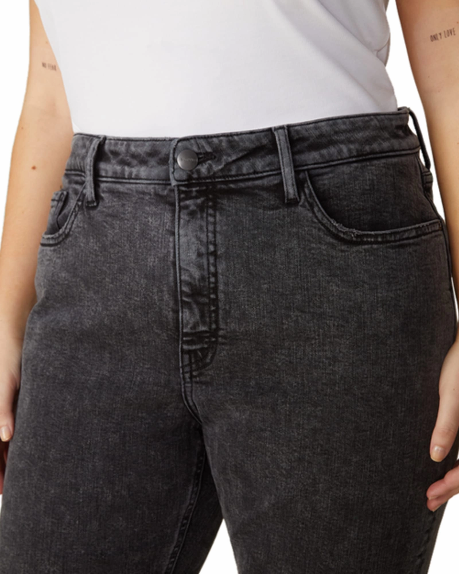 Sarah High-Rise Straight-Leg Jeans | Smoke Screen Cool Silhouette