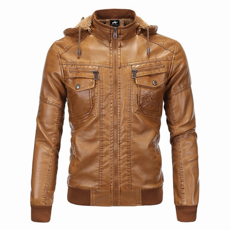 Heritage West Louis? Luxury Fleece PU Leather Jacket