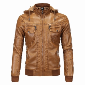 Heritage West Louis? Luxury Fleece PU Leather Jacket