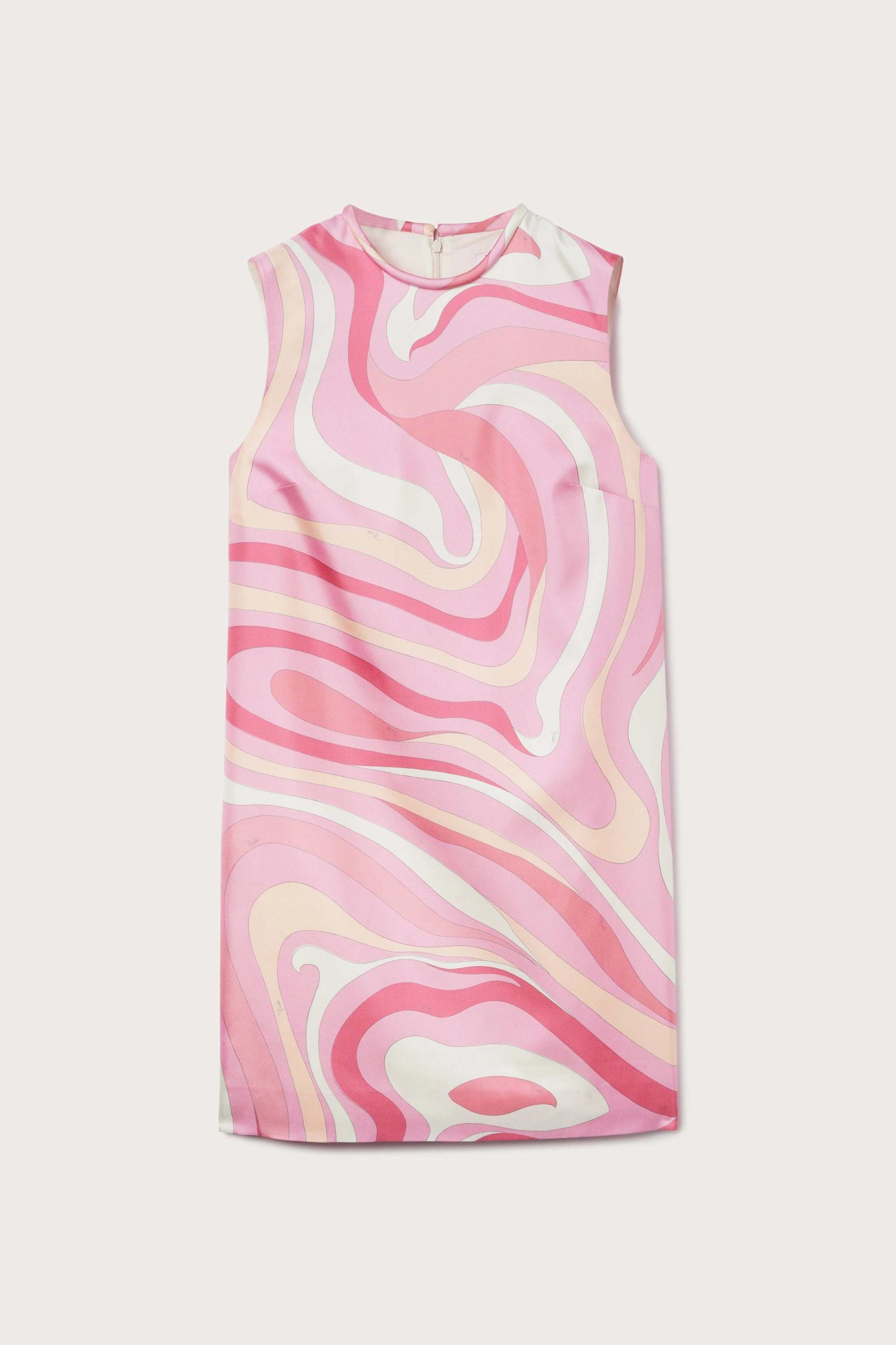 Social Ease Fashion Layers Marmo Print Silk Twill Dress