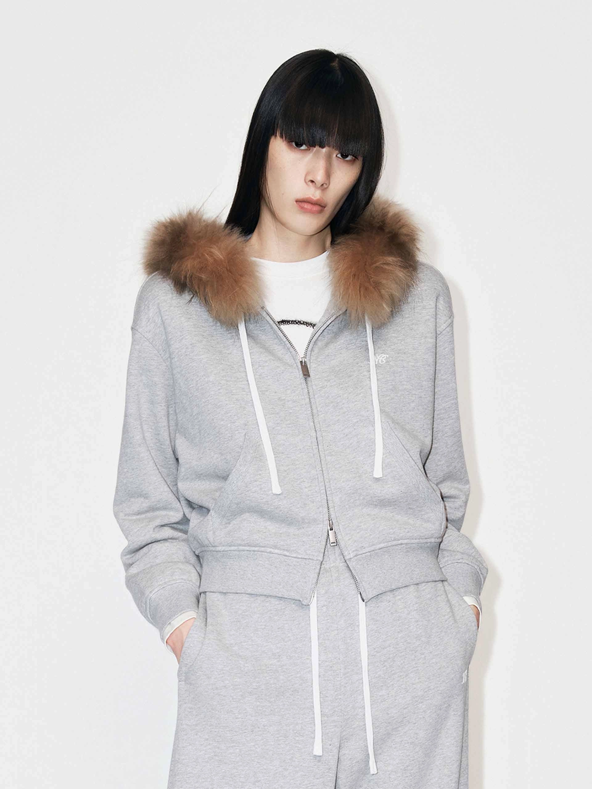 City Layer Fur Collar Hooded Jacket