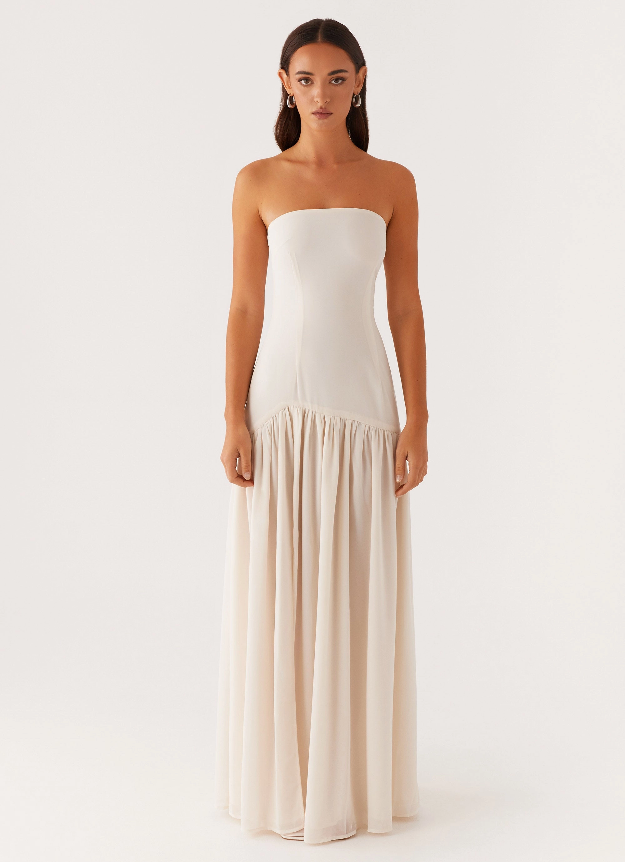Eden Strapless Maxi Dress - Ivory Flawless Construction