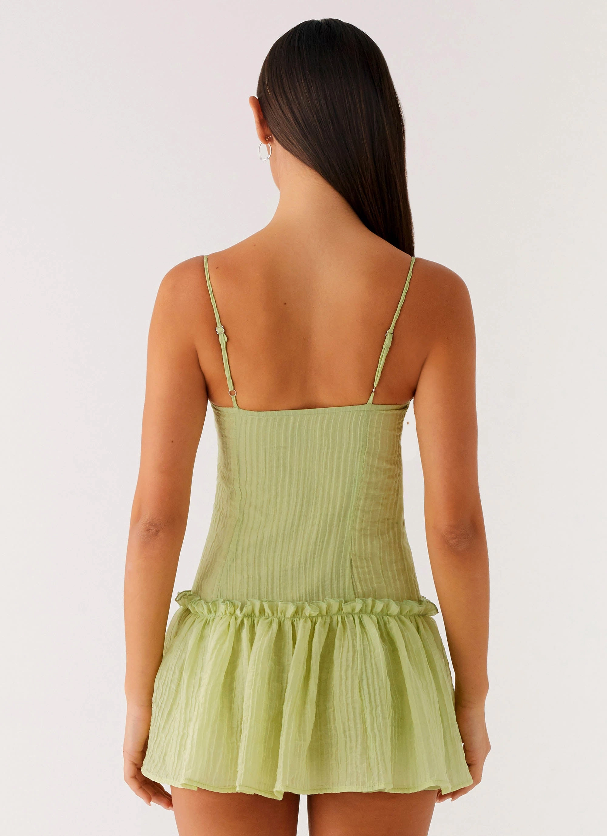 Fashion Daily Tassel-Detail Bambini Mini Dress - Green