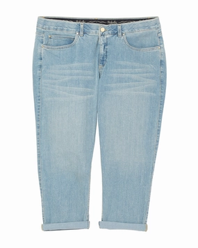 Tristen Denim Capri | Light Wash Travel Ease Minimalist Elegant