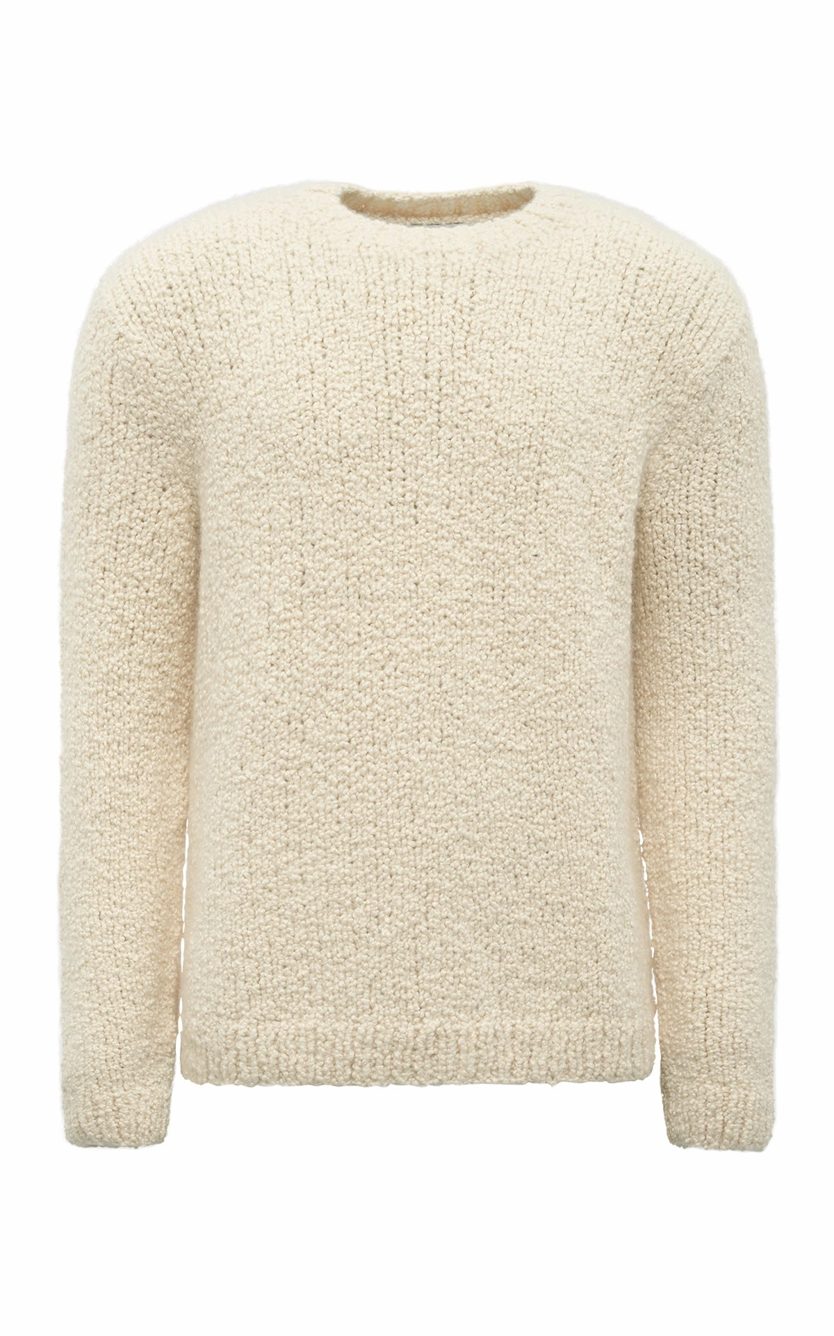 Typhon Knit Sweater in Ivory Cashmere Boucle Compression Fit Technology