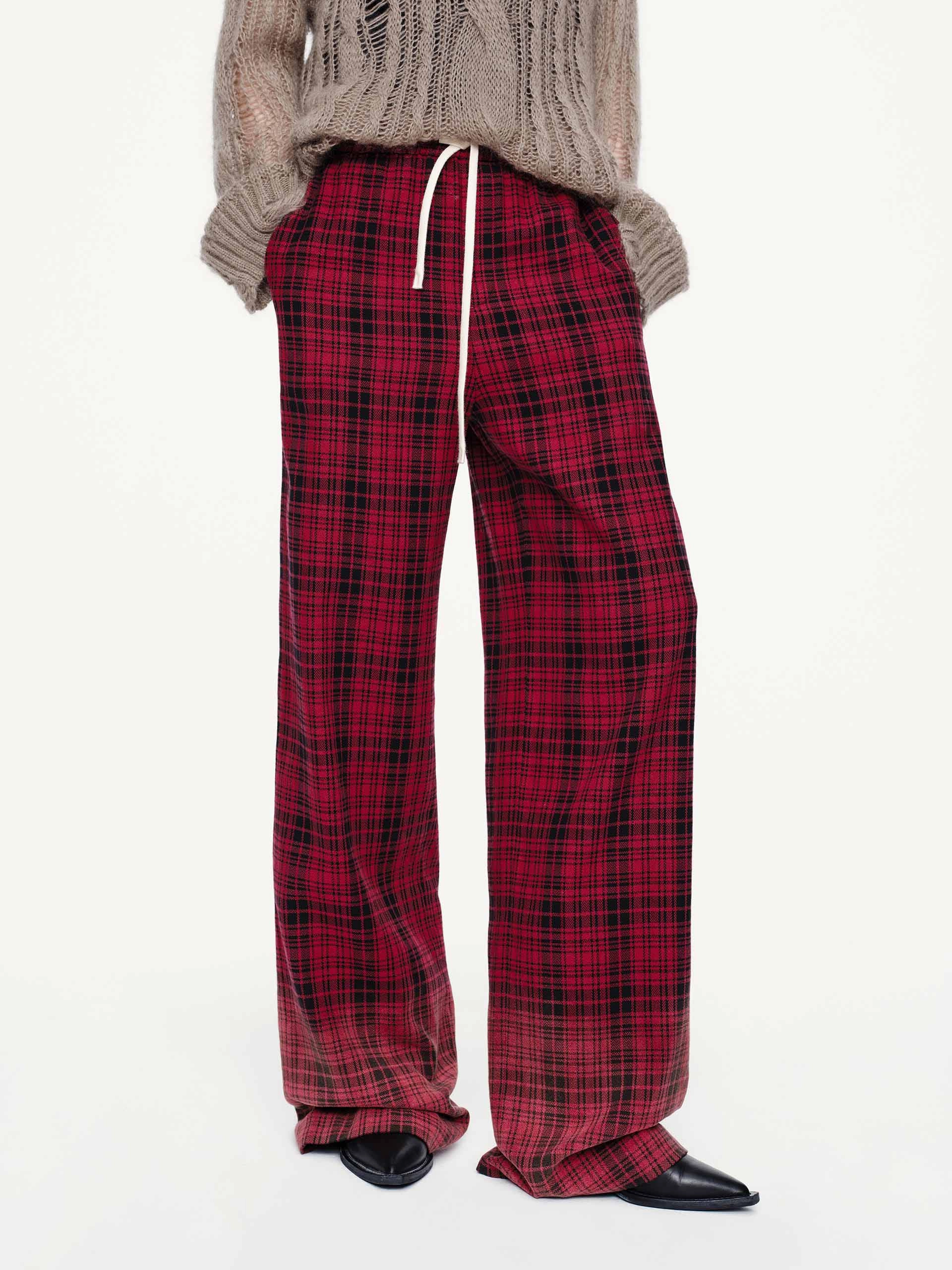 Drawstring Plaid Trousers Active Appeal Minimal Vibe