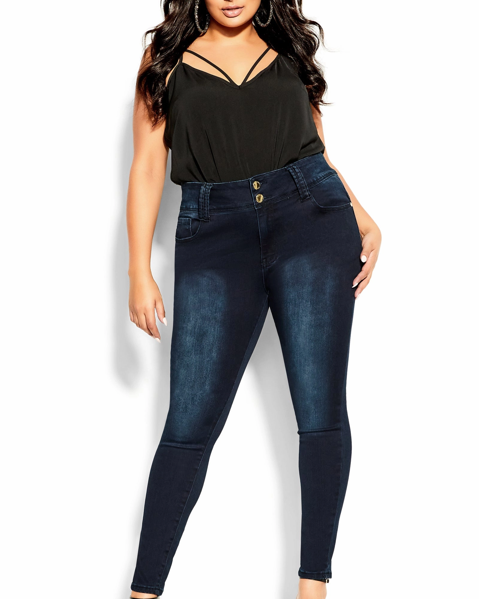 Asha Skinny Jean | Dark Wash Trendy Look Comfy Touch