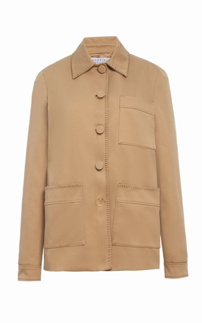 Ulu Chore Jacket in Camel Sea Island Cotton Twill Durable Outer Layer Down Stuffed