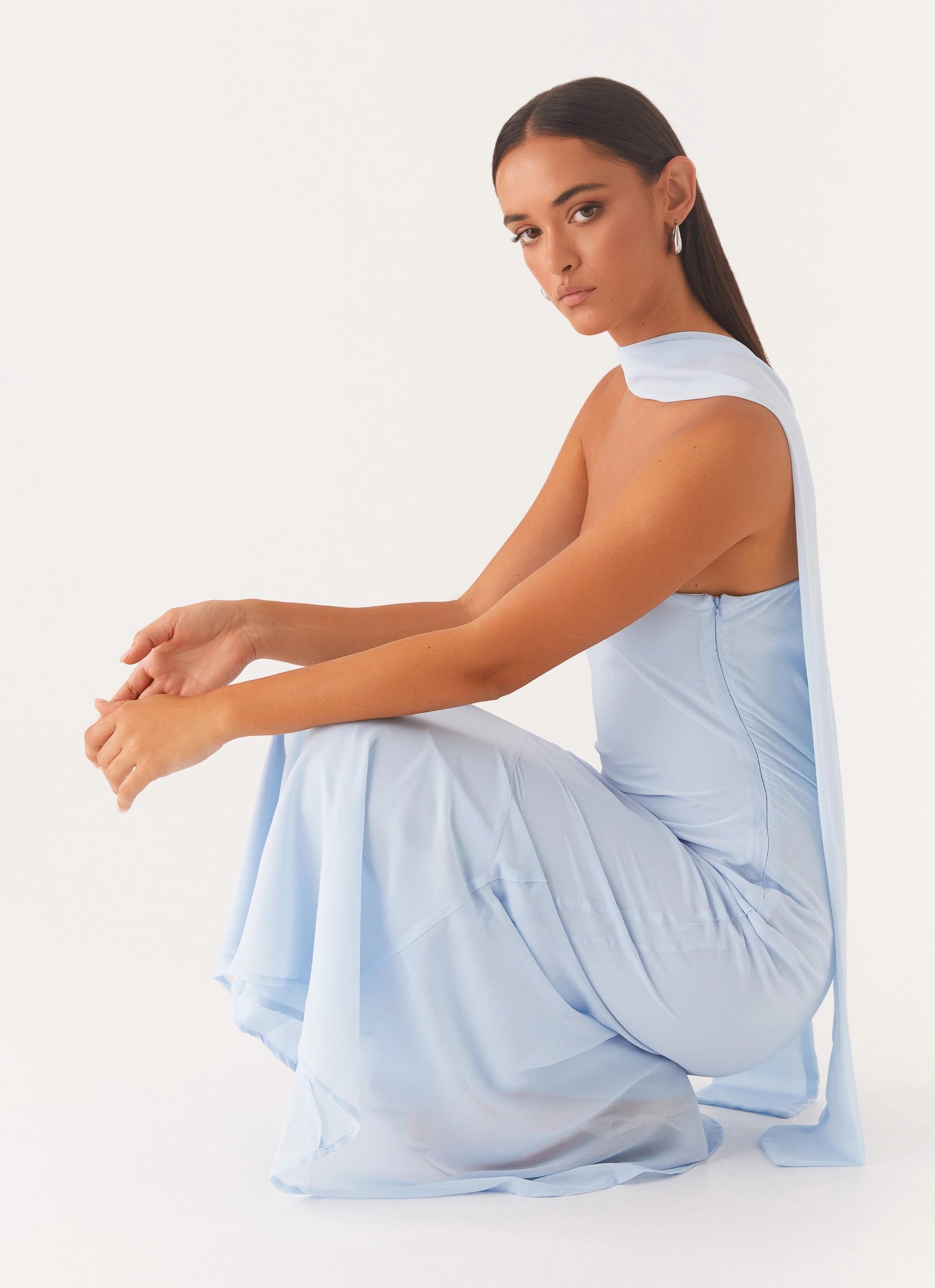 Under The Pagoda Maxi Dress - Blue Layering Comfort