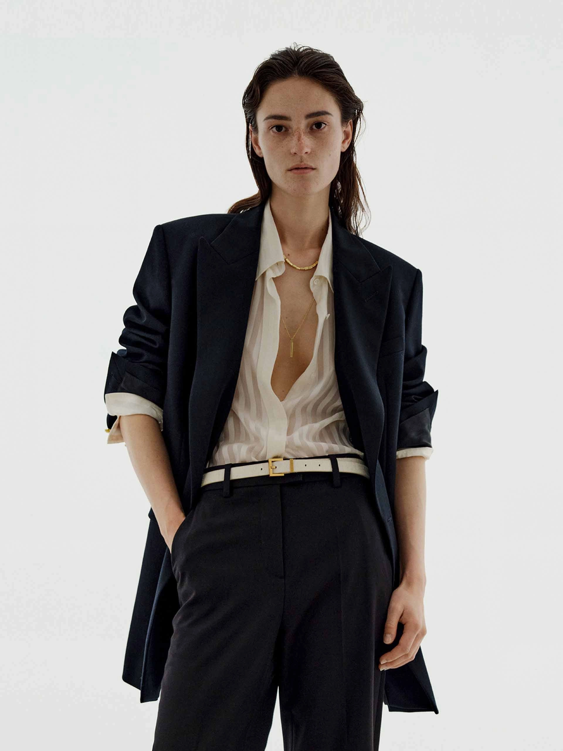 Metal Double Breasted Blazer High Density Weave Versatile Layering