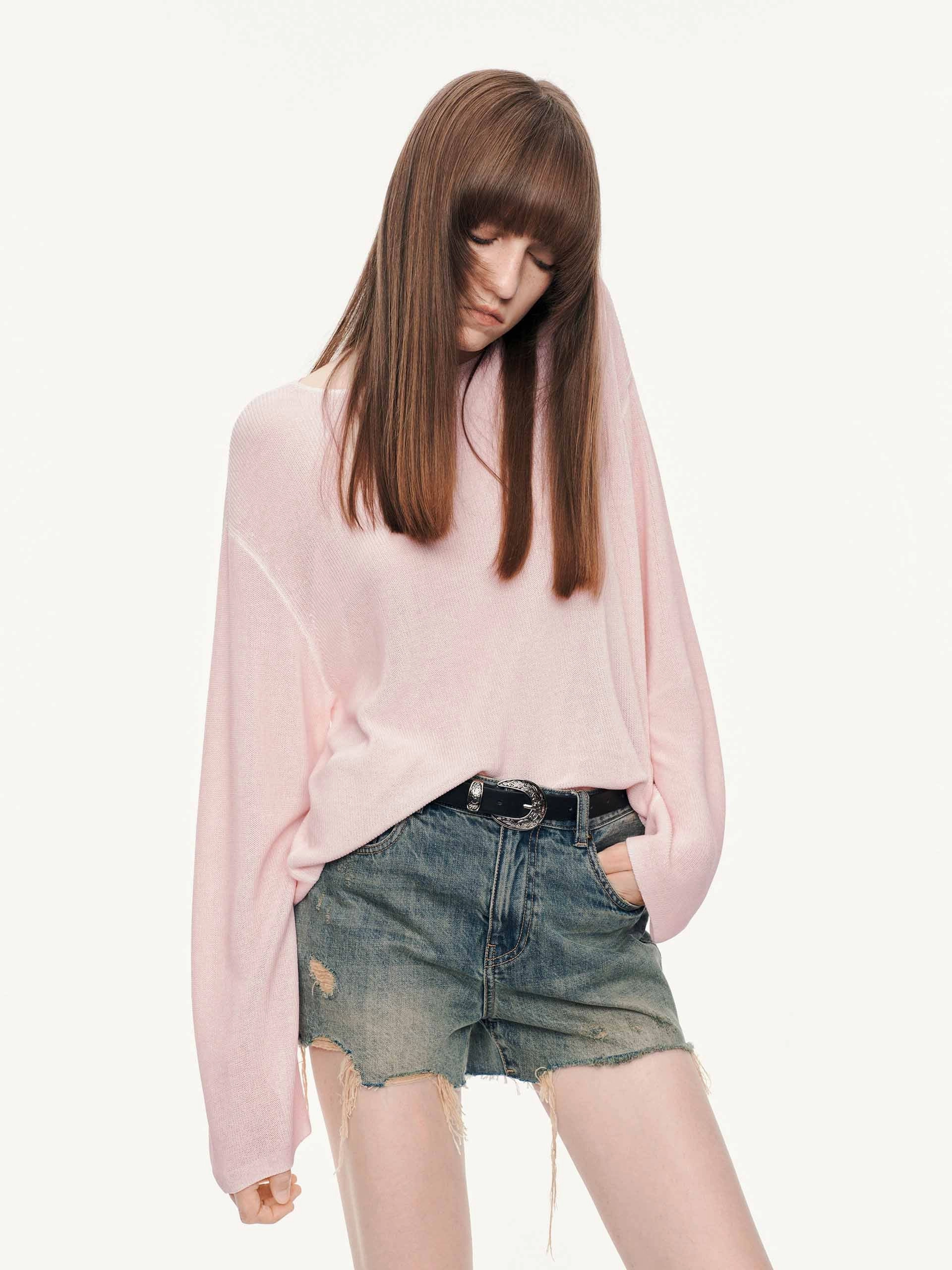 Lightweight Loose Knitted Top No Stress