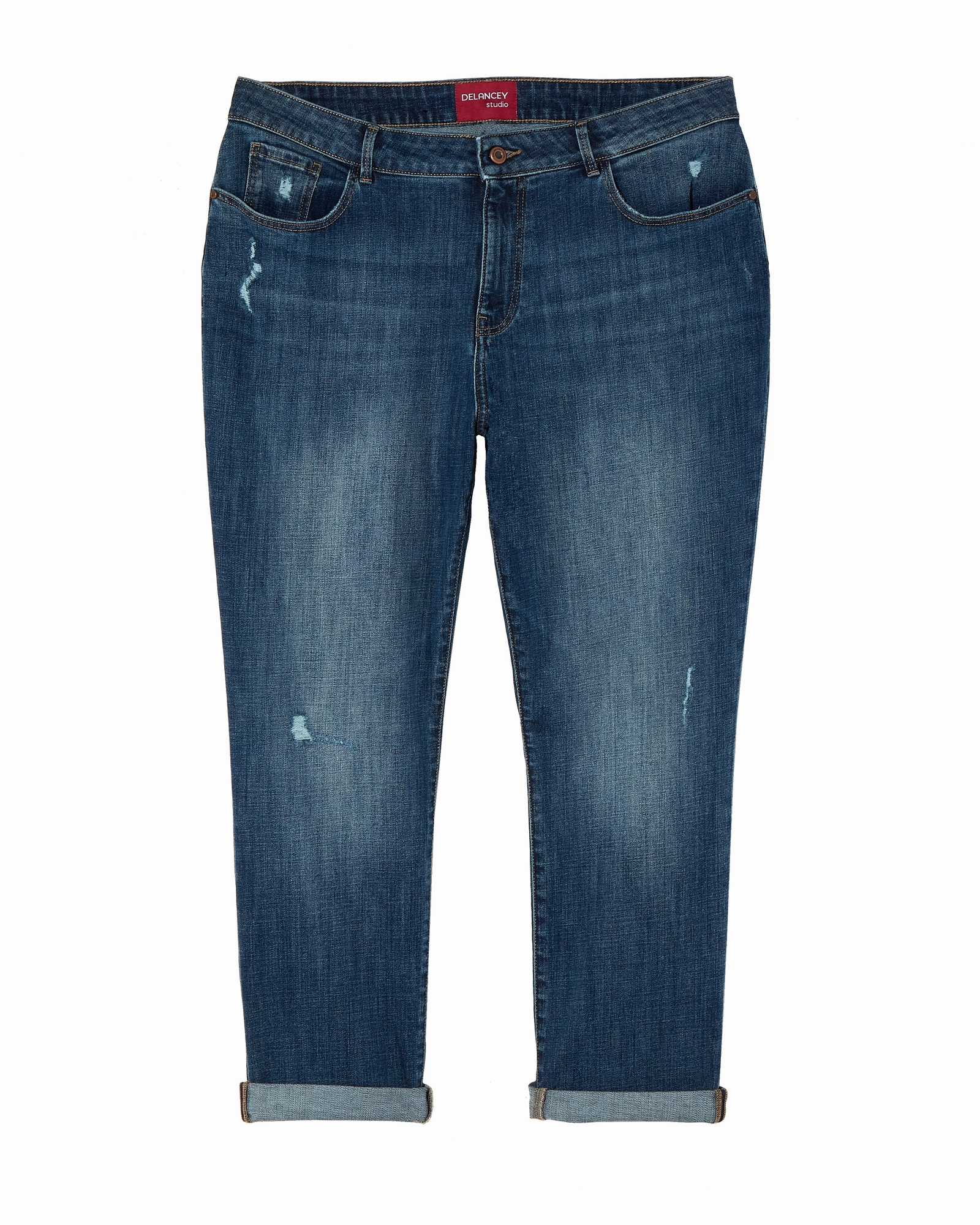 Casual Friday Durable Athlete Fit Union Destructed Boyfriend Jean | Dark Wash