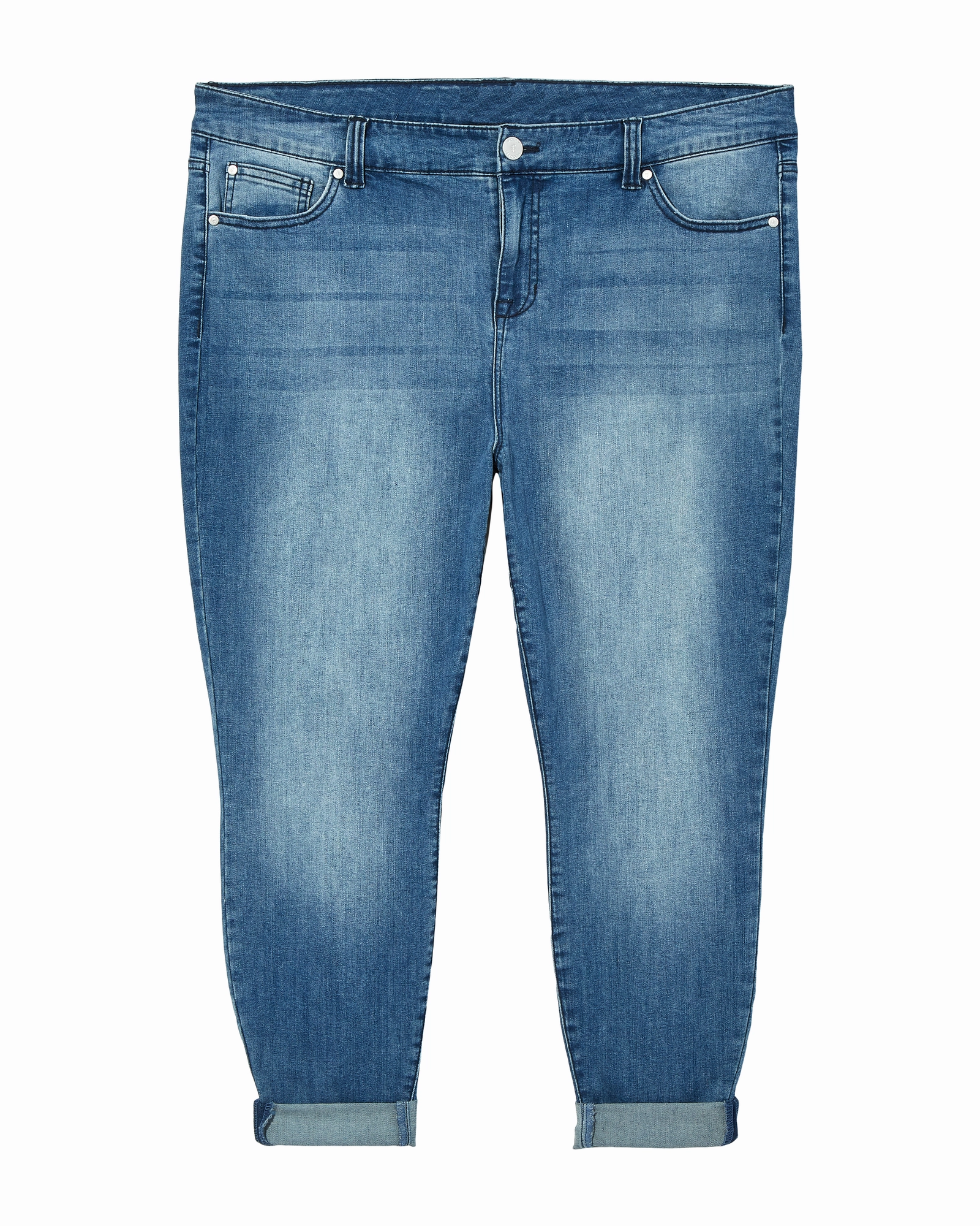 Gardner Double Rolled Capri | Light Wash Smooth Texture Casual Musthave